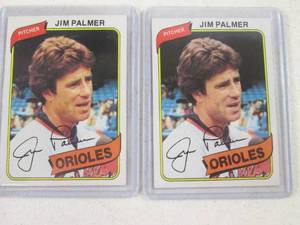 2 Topps 1980 Jim Palmer...