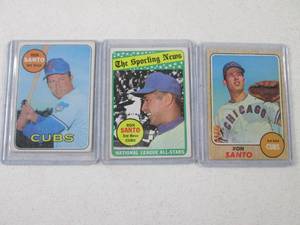 3 Vintage Topps Ron Santo...