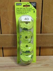 lot 40 image: RYOBI  0.080 in. Replacement Auto-Feed Line Spools (4-Pack)