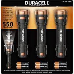 lot 51 image: Duracell Durabeam Ultra LED Flashlight, 550 Lumens, 3-count