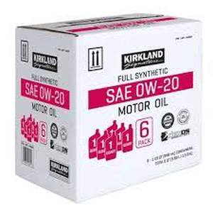 lot 47 image: Kirkland Signature SAE 0W-20 Full Synthetic Motor Oil, 1 Quart, 6 ct