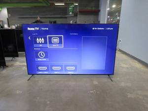 lot 900 image: Element 75-inch 4K UHD Frameless Roku TV E4FAA75R