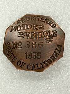 Chauffer Badge from California