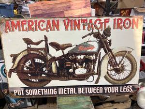 American Vintage Iron Horse Metal Sign 23x39