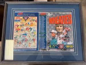 NFL 75th Anniversary Wheaties Framed 20x26