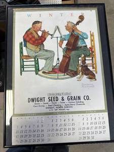 Framed 1965 Norman Rockwell Calendar 18x24