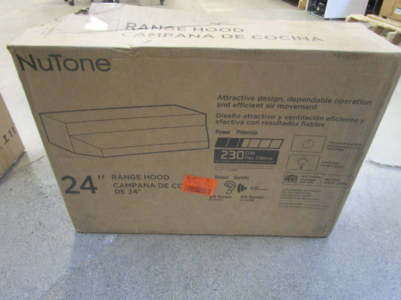 lot 617 image: Broan-NuTone RL6200 Series 24 in. Ductless Under Cabinet Range Hood with Light in Black (OPEN BOX)