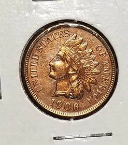 lot 08 image: 2 BU-UNC INDIAN HEAD CENTS 1906 & 1908