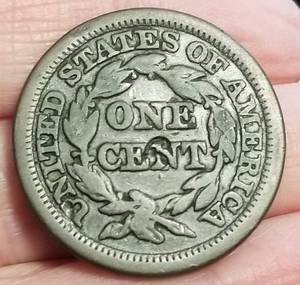 lot 28 image: 1847 US BRAIDED HAIR LARGE CENT