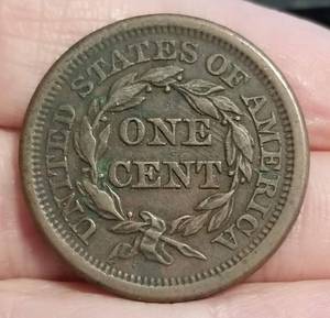 lot 49 image: 1851 US MATRON HEAD LARGE CENT FINE DETAILS CORROSION