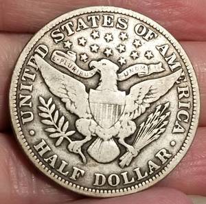 lot 60 image: 1902 US BARBER HALF DOLLAR VG