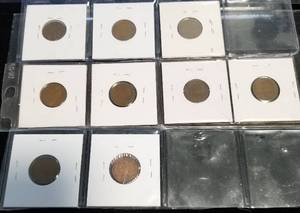 lot 01-B image: GROUP OF 9 EARLY US WHEAT CENTS 1909x2 1909VDB 1910 11-D 12-D 13-D 15 15-D