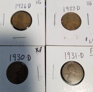 lot 05-B image: 8 US WHEAT CENTS 1926-D 27D 28D 29D 30D 31D 32D 33D