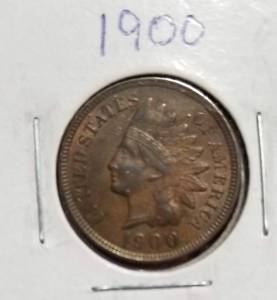 lot 07-B image: GROUP OF 5 INDIAN HEAD CENTS 1900 1901 1902 1903 1904