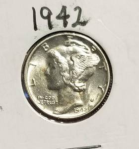 lot 11-B image: 3 MERCURY DIMES 1942 1942-D 1943