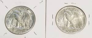 lot 17-B image: 2 WALKING LIBERTY HALF DOLLARS 1942 1942-D