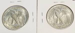 lot 18-B image: 2 WALKING LIBERTY HALF DOLLARS 1943 1943-D