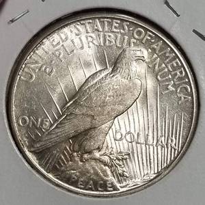 lot 39-B image: 1928-S PEACE SILVER DOLLAR AU