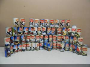 lot 10 image: Vintage Schmidt Beer Cans Scenic Collection Steel Beer Cans - APPROX 63 CANS - AWESOME DISPLAY FOR THE CAVE - GREAT COLLECTION - SEE PICTURES