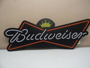 lot 8 image: BUDWEISER BEER KING OF BEERS BOWTIE OPTI NEON LIGHT - NICE - WORKS - GREAT PIECE - APPROC 48 By 20 - SEE PICTURES
