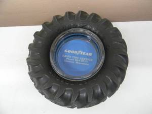 lot 30 image: Vintage GOODYEAR TIRES Rubber Tire  Glass Advertising Ashtray - NICE - VERY COOL OLD SCHOOL PIECE - SEE PICTURES