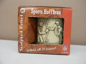 lot 49 image: SPORTS HOFFBRAU SCULPTED RELIEF MINNESOTA VIKINGS MUG - NEW IN BOX - AWESOME PIECE - SEE PICTURES