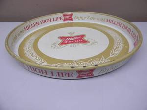 lot 50 image: VINTAGE MILLER HIGH LIFE BEER TRAY - COOL PIECE - APPROX 12 - SEE PICTURES