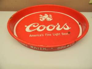 lot 51 image: VINTAGE COORS BEER TRAY - COOL PIECE - APPROX 13 - SEE PICTURES