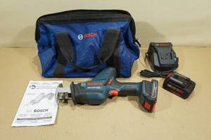 lot 5 image: Bosch 18V Cordless Reciprocating Saw with 2 Batteries, Charger and Carry Bag