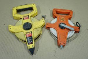 lot 13 image: 2 Fiberglass 100ft Measuring Tape Reels