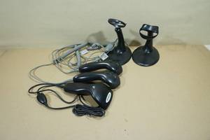 lot 161 image: 3 Barcode Scanners with Stands