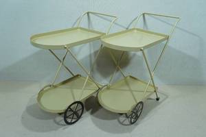 lot 181 image: 2 New Mini Bar Cart Tier Trays -Gold