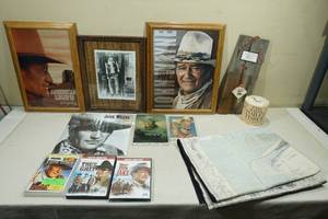 lot 195 image: Assorted John Wayne Memorabilia - Pictures, Tapestry, Toilet Paper