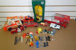 lot 233 image: Assorted Emergency Toy Trucks with Figures