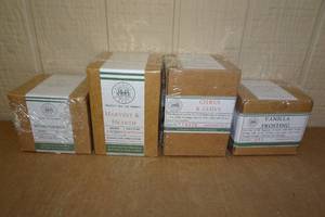 lot 83 image: Begonia and Bench Candles -Vanilla Frosting, Citrus & Clove, Wonderment, Harvest & Hearth