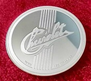 Licensed Chevrolet 1 Oz. Silver Round