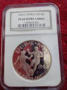 1994 World Cup Commemorative Silver Dollar - PF 69 Ultra Cameo