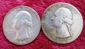 (2) 90% Silver Washington Quarters