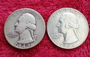 (2) 90% Silver Washington Quarters
