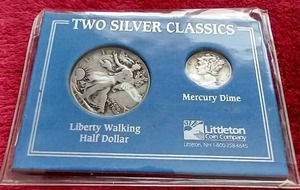 2 Silver Classics - Walking Liberty Half & Mercury Dime