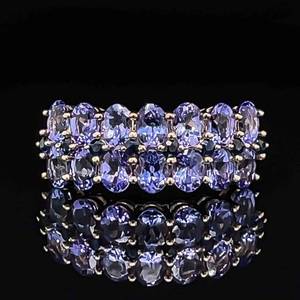 1.50ctw Natural Tanzanite Double Row Cluster Ring in 14k Yellow Gold $1,999 Retail VIDEO