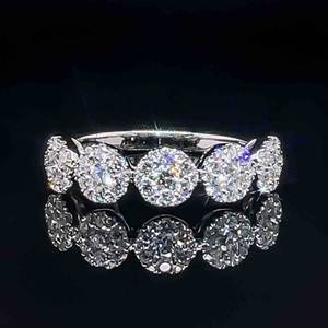 Brand New 0.76ctw Diamond Anniversary Style Ring in 14k White Gold $2,999 Retail VIDEO