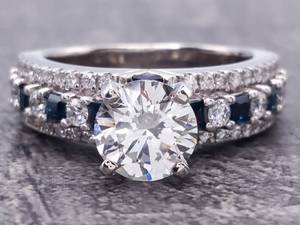 Vera Wang 3 12 Carat Diamond & Natural Sapphire Ring in 14k White Gold $15,500 Retail VIDEO