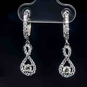 Fine and Fancy Estate 0.70ct Diamond Infinity Symbol Hoop Drop Earrings in 14k White Gold $4,200 Retail VIDEO