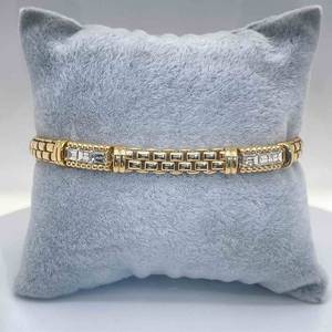 2.00 Carat Emerald Cut Diamond Fancy Mixed Chain Link Bracelet in 14k Yellow Gold $6,250 Retail VIDEO