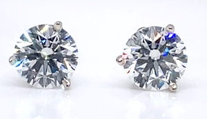 Brand New 4.20 Carat Round Brilliant Cut Diamond Stud Earrings in 14k White Gold, VS-E Super Fine $23,999 Retail