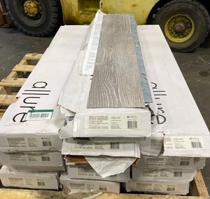 lot 58 image: 12 boxes Canadian Hewn Oak GripStrip Water Resistant Luxury Vinyl Plank Flooring