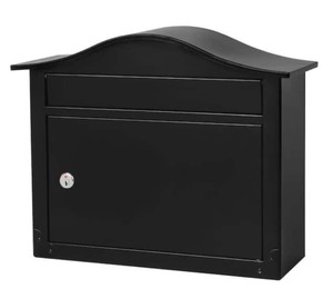 lot 68 image: New Saratoga Black, Medium, Steel, Locking Wall Mount Mailbox