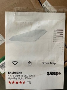 lot 87 image: New EnviroLite 4 ft. 6-Light T8 LED White High Bay Light, 5000K