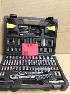 38 in. and 14 in. Drive Socket Set with Ratchets (123-Piece) by Stanley Customer Returns See Pictures